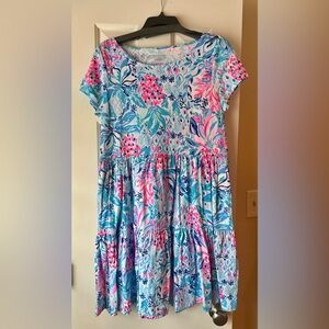 NWT Lilly Pulitzer Geanna Dress in Blue and Pink Floral Size Medium